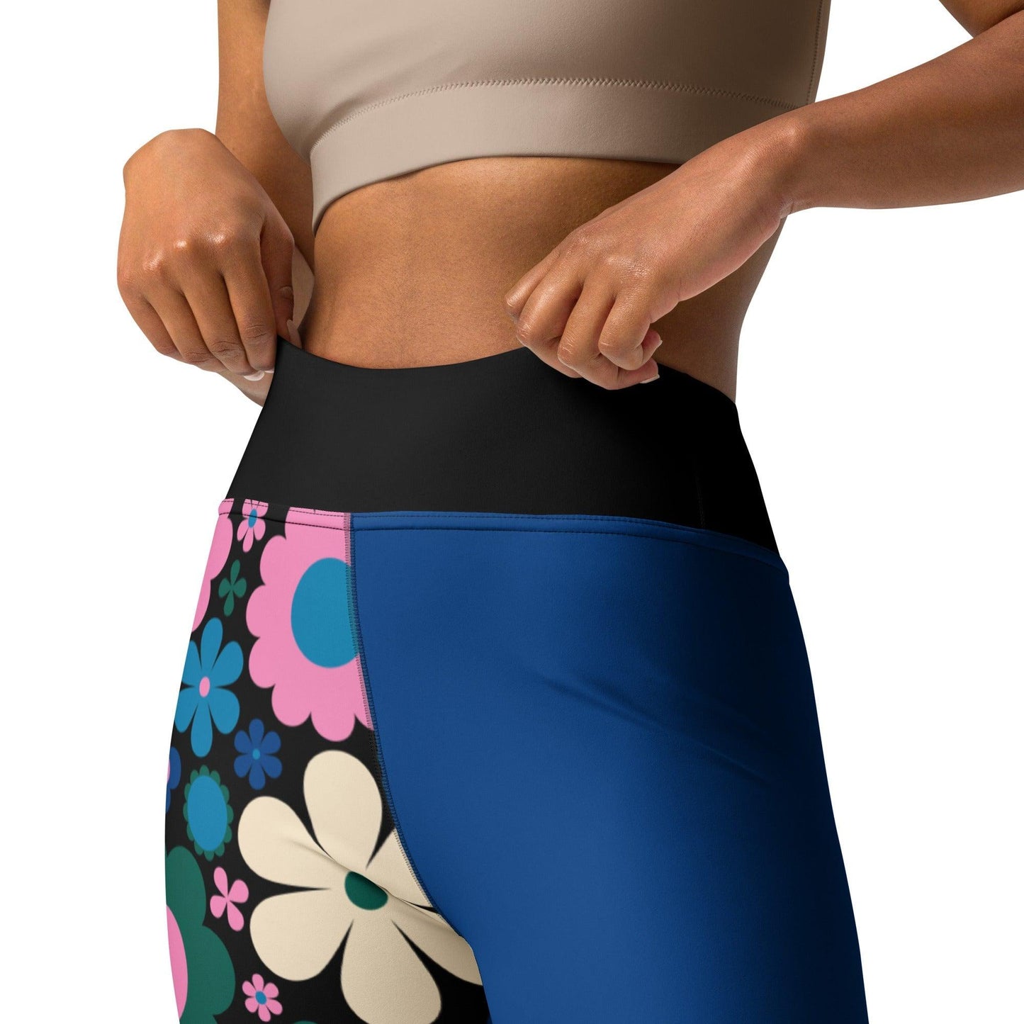 BLOOMPOP blue pink - Yoga Leggings