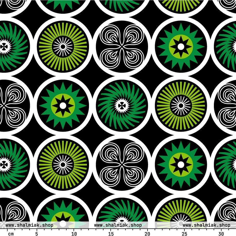 Fabric - COOL MIX green - Bold graphic shapes print