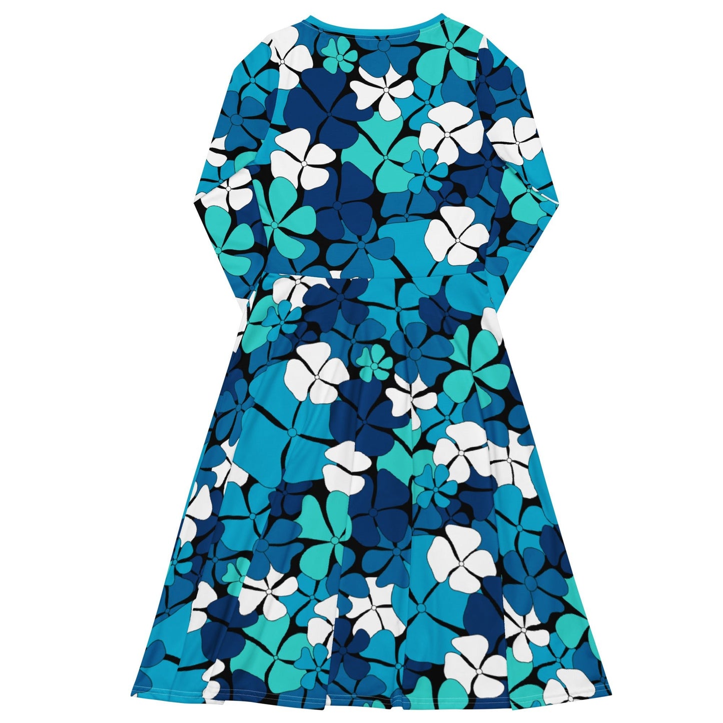 Midi dress - ADELIE blue - Wild floral print