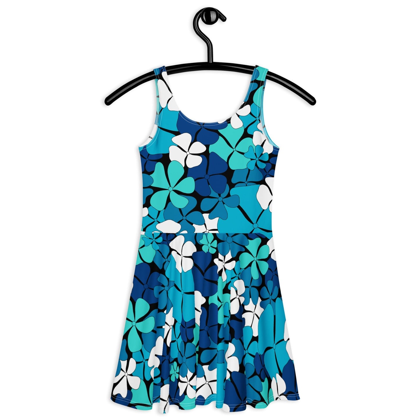 Skater dress - ADELIE blue - Wild floral print