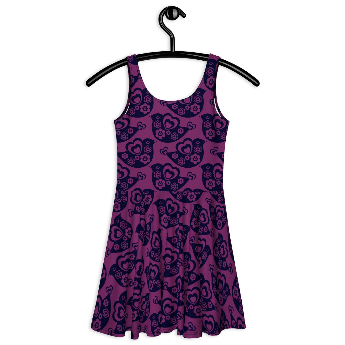 TWEET LOVE plum - Skater Dress