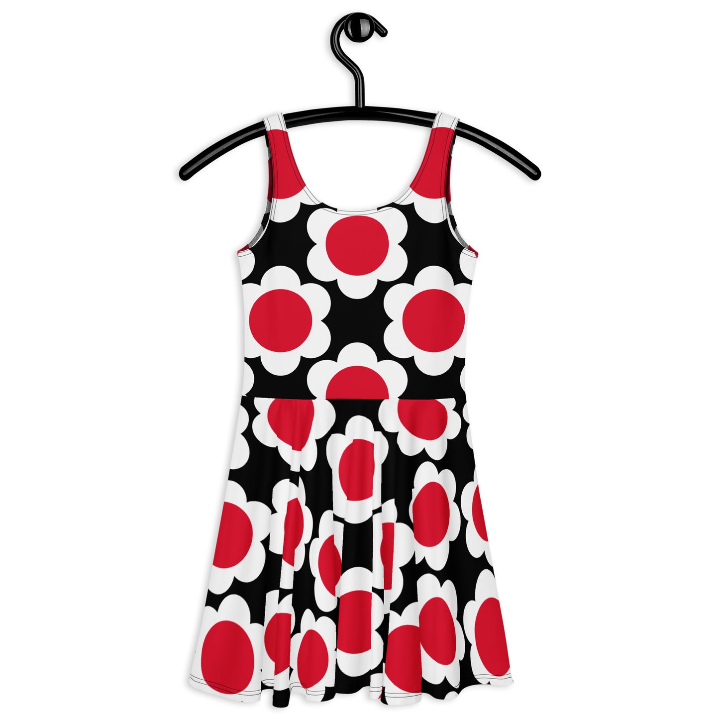 Skater dress - ELLIE white red black - Classic floral print