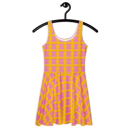 SWEET TEDDY pink yellow - Skater Dress