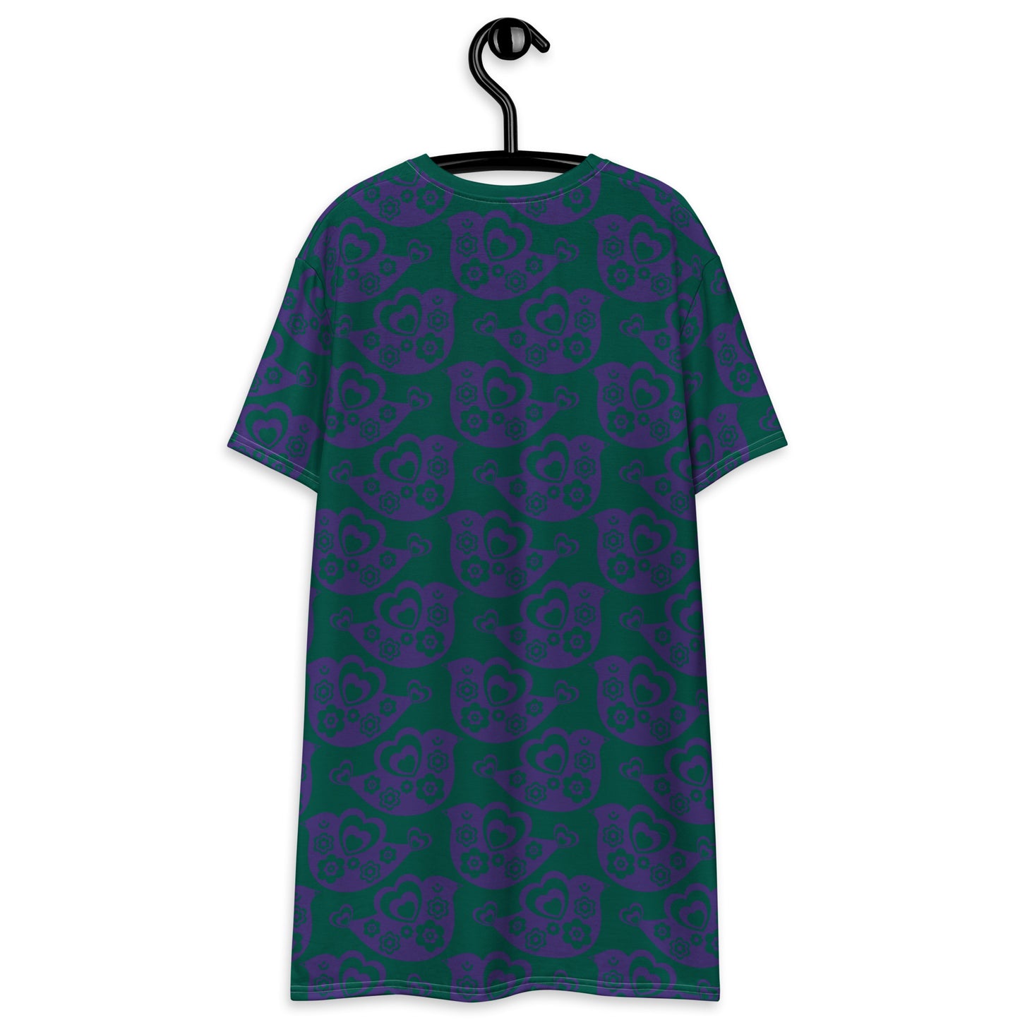 TWEET LOVE green purple - T-Shirt Dress