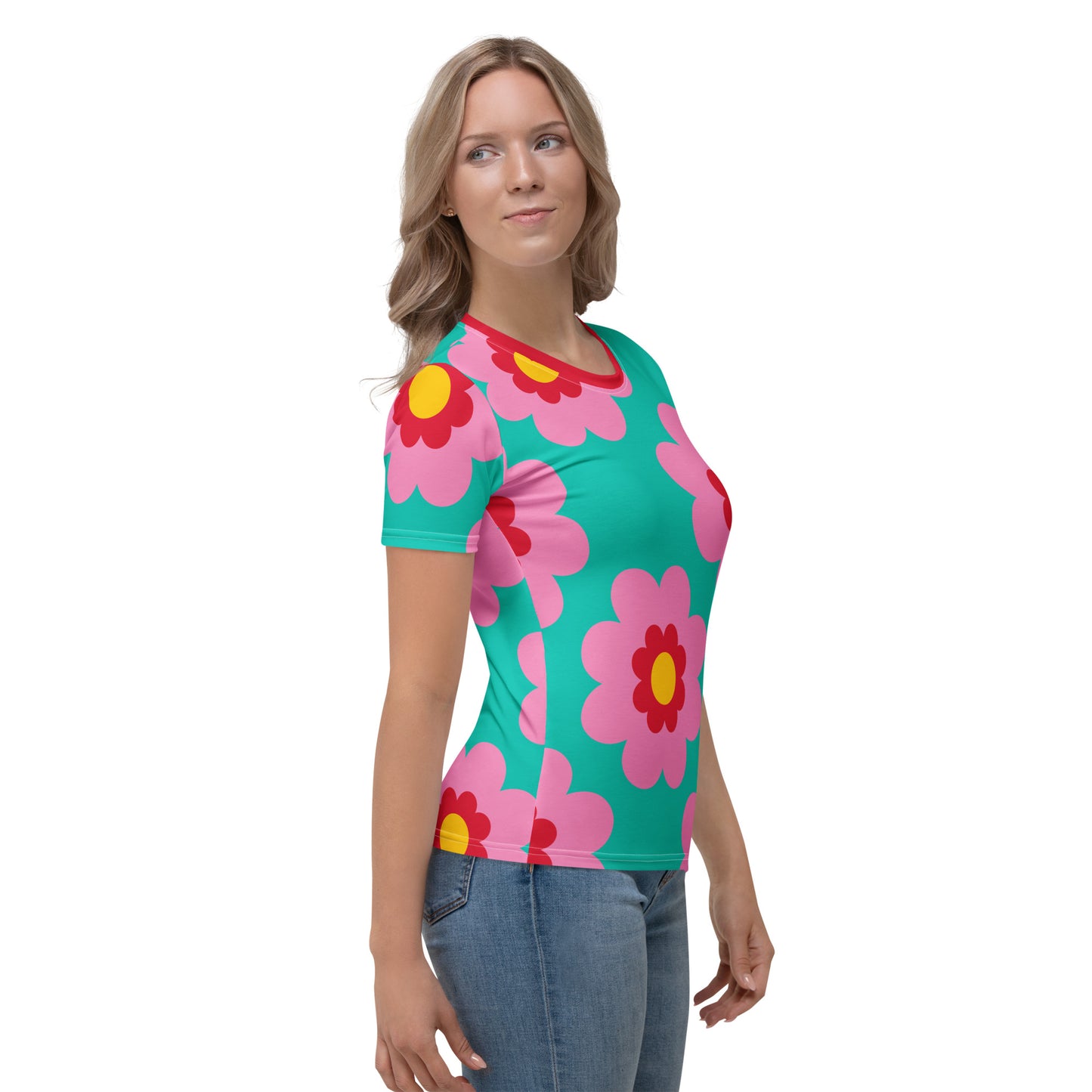 FANCY BLOOM pink mint - Woman's T-Shirt