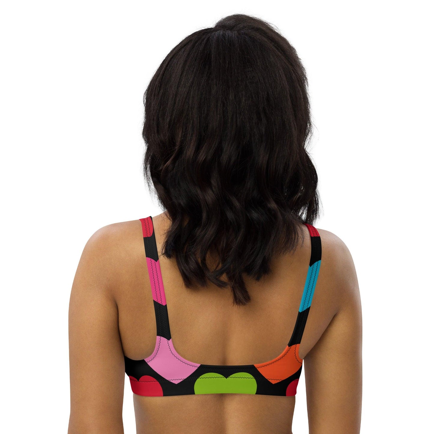 Bikini top - ELLIE LOVE mix black - Bold heart print