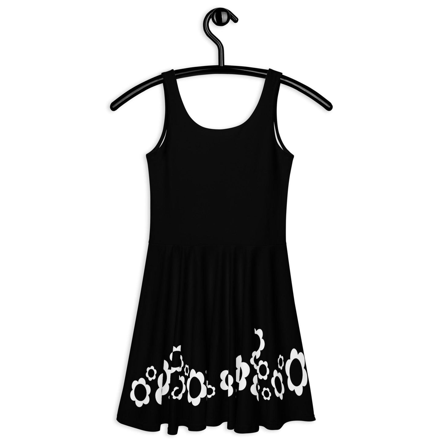 Skater dress - BLACK with ELLIE bw - Classic floral print