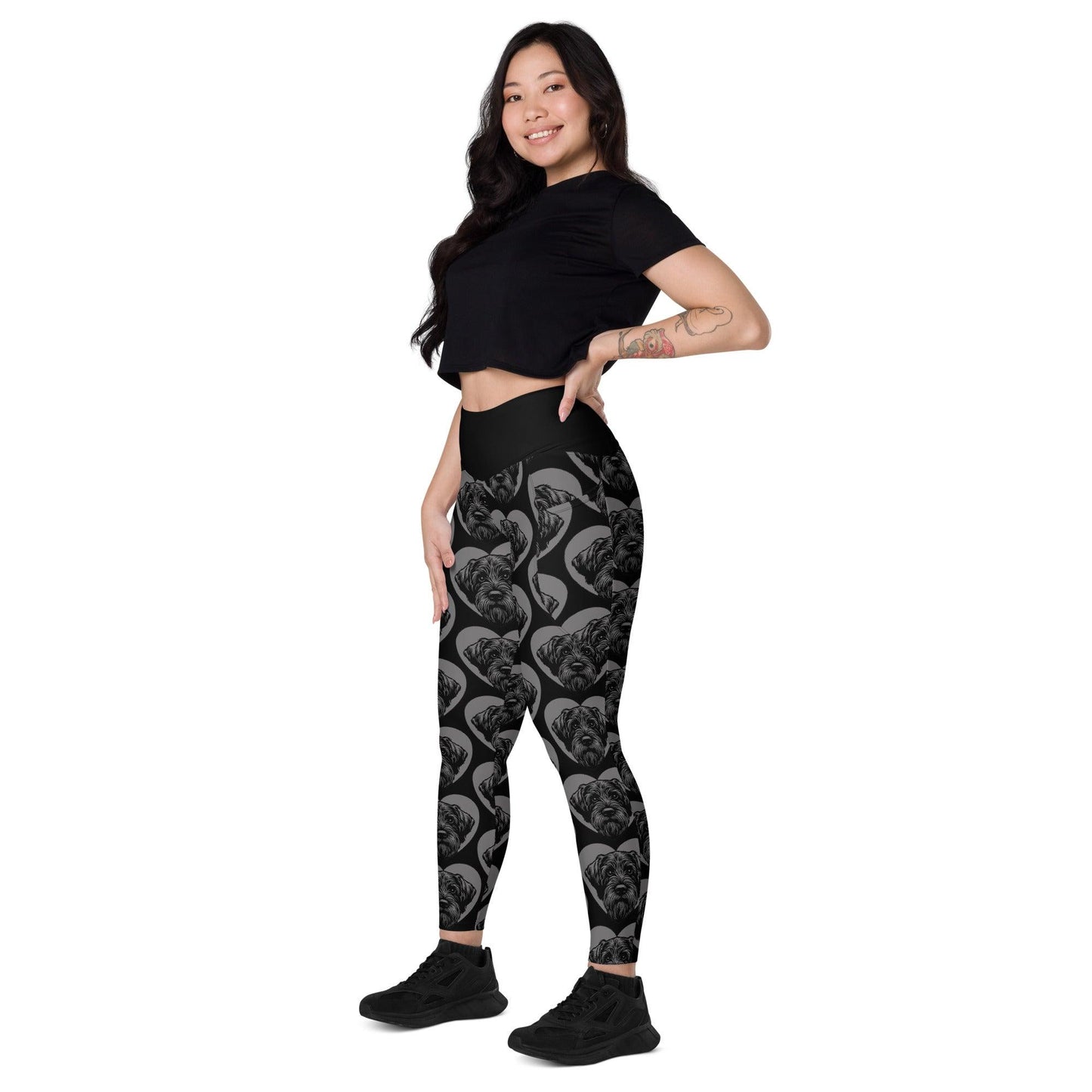 Dog breed leggings with pockets - WIREHAIRED POINTING GRIFFON - HERTTAHOUND - grey