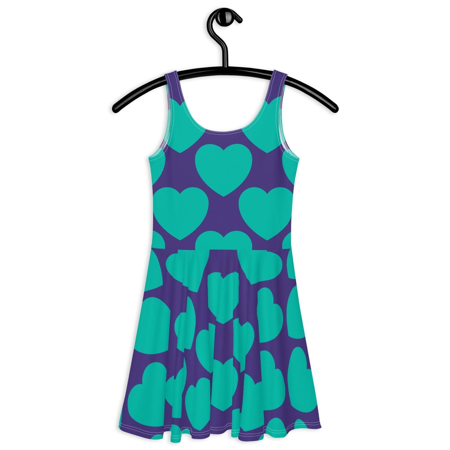 Skater dress - ELLIE LOVE mint purple - Bold heart print
