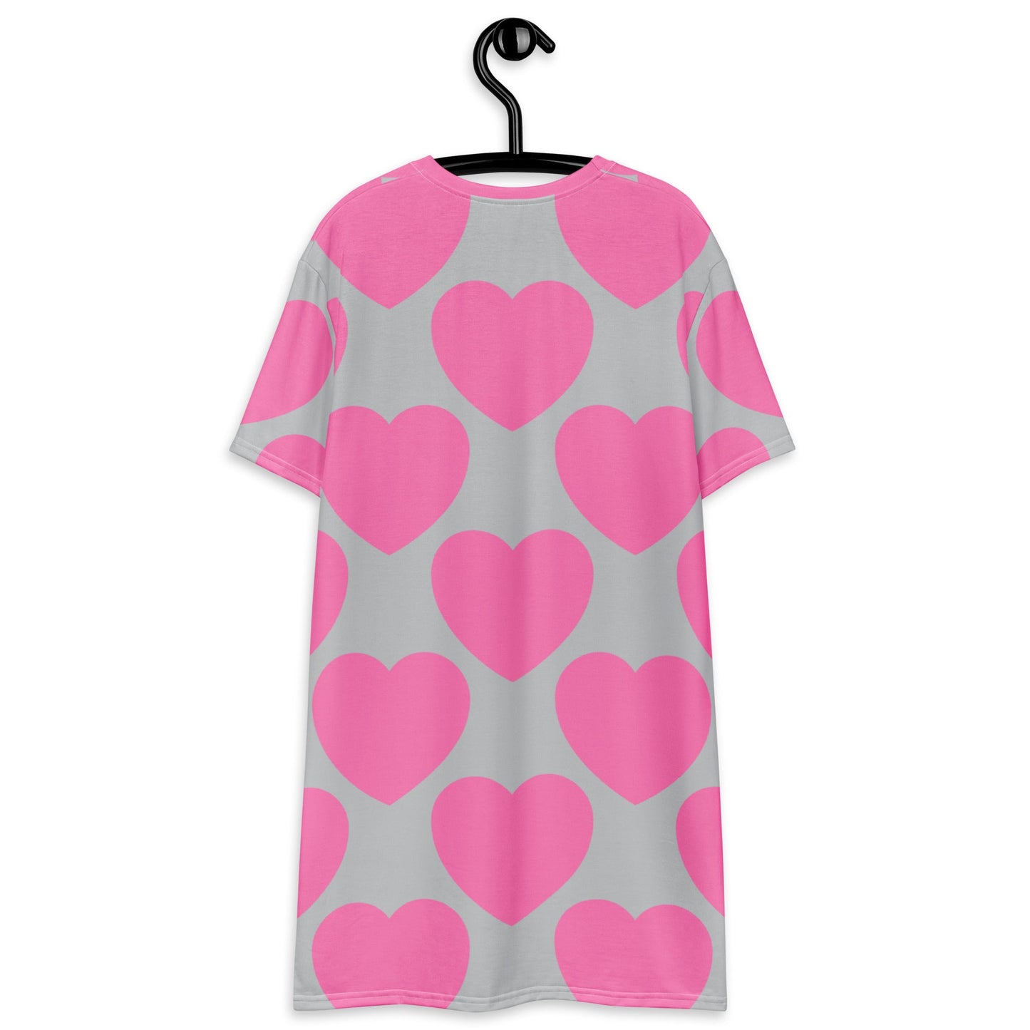T-shirt dress - ELLIE LOVE pink grey - Bold heart print