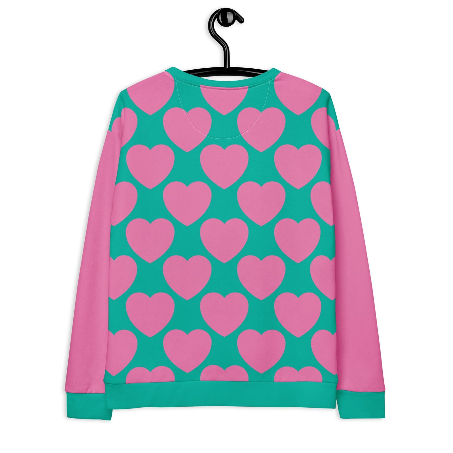 Sweatshirt - ELLIE LOVE pink mint - Bold heart print