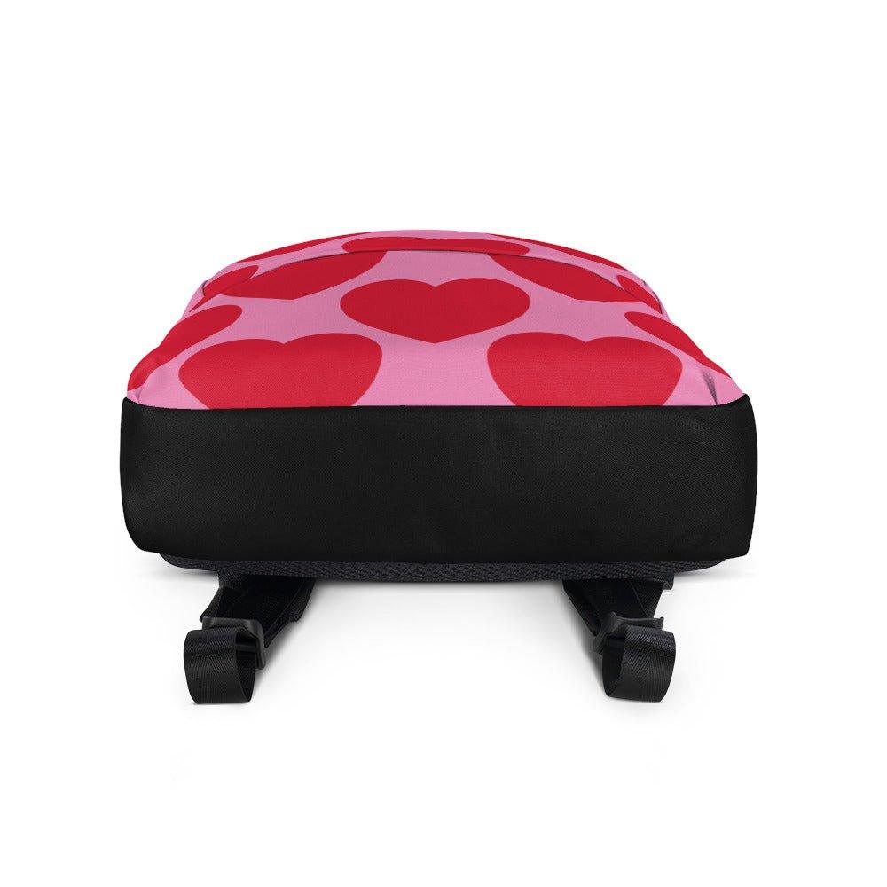 Backpack - ELLIE LOVE red - Bold heart print