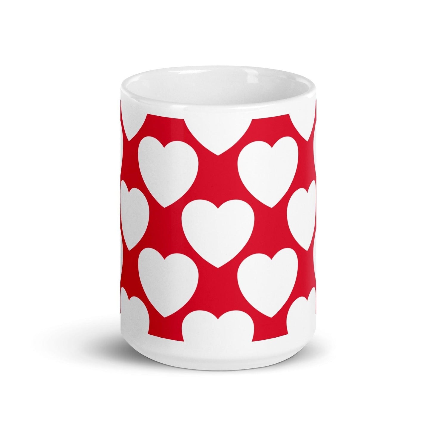 Mug - ELLIE LOVE red white - Bold heart print