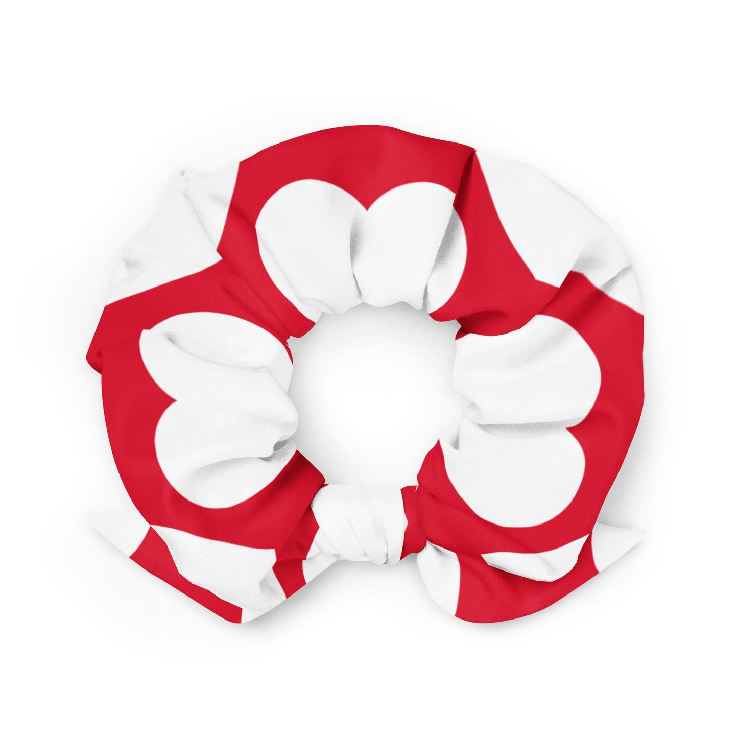 Scrunchie - ELLIE LOVE red white - Bold heart print