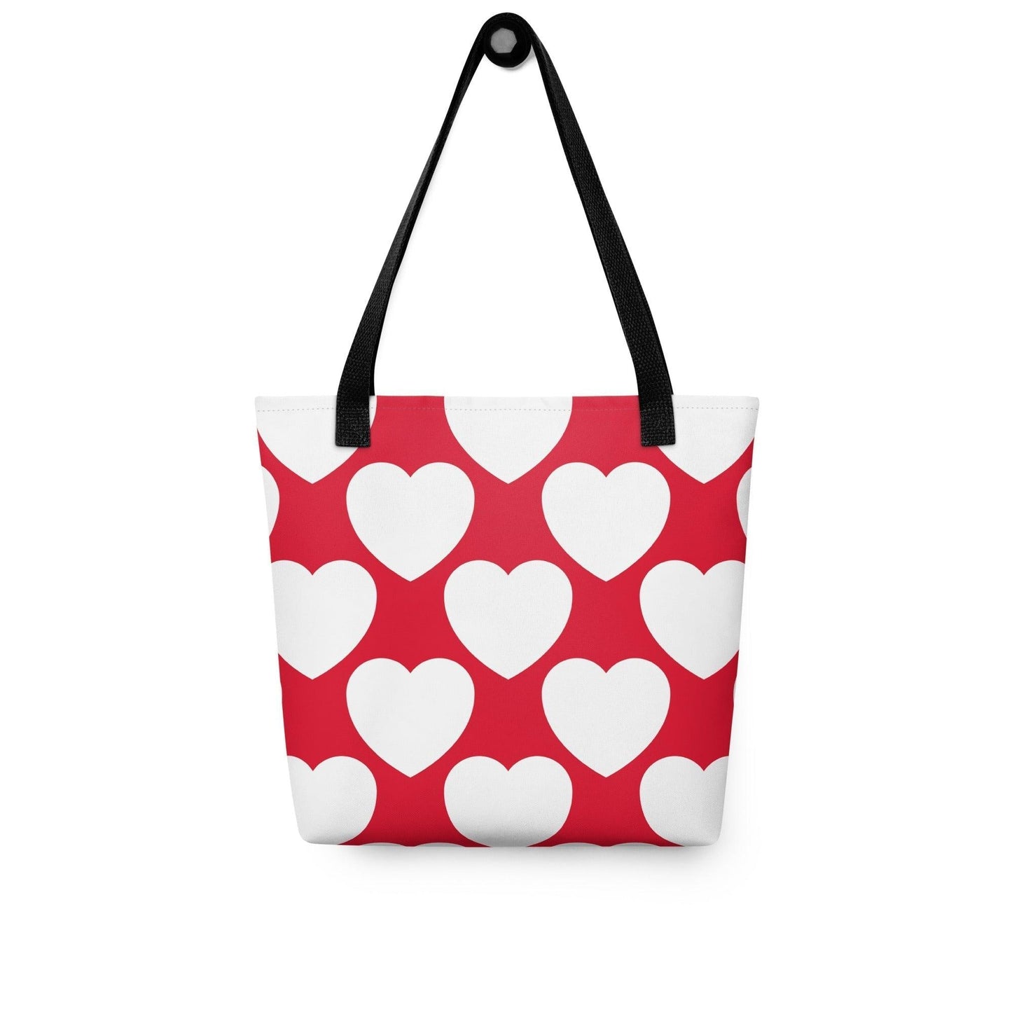 Tote bag - ELLIE LOVE red white - Bold heart print Default Title