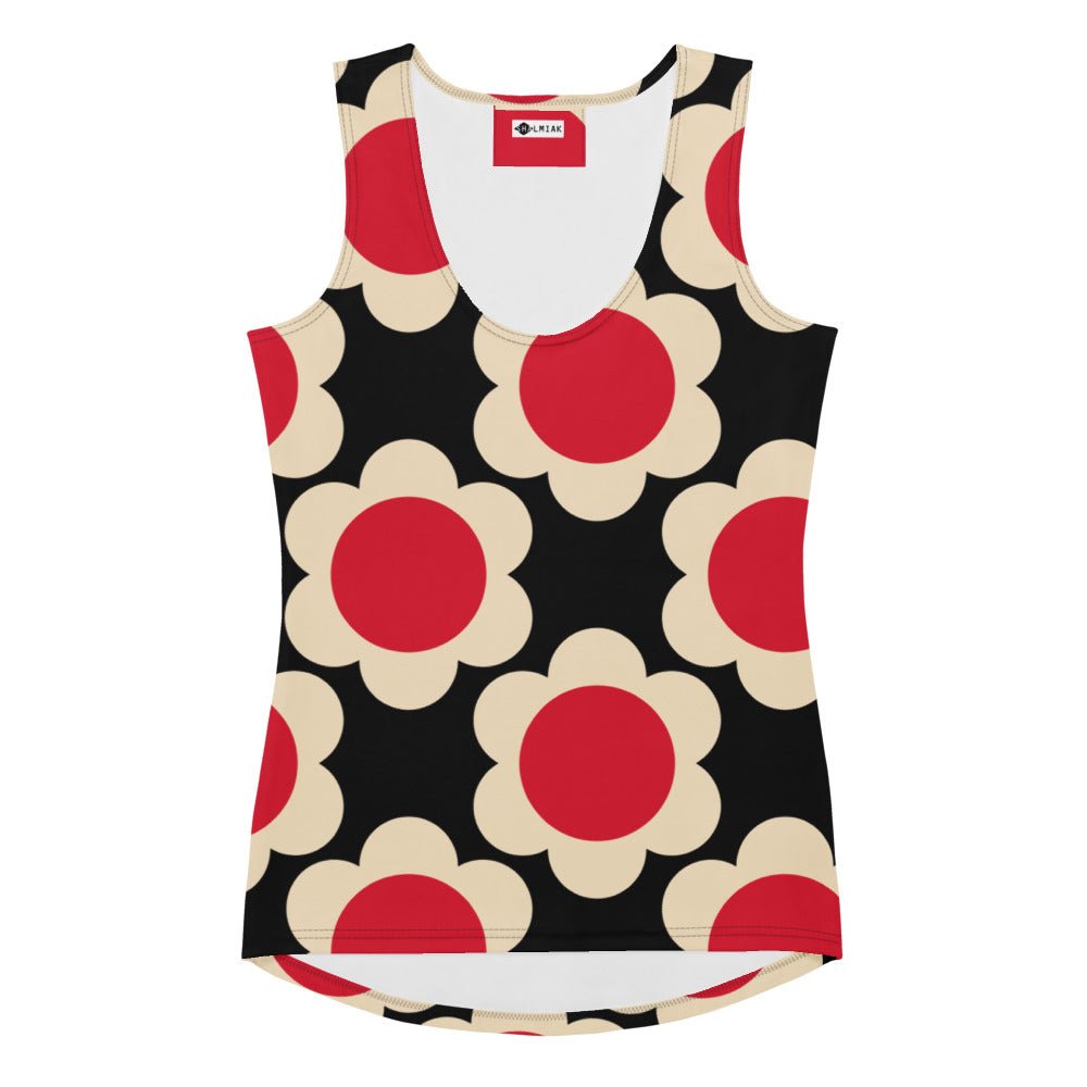 Tank top - ELLIE red black - Classic floral print