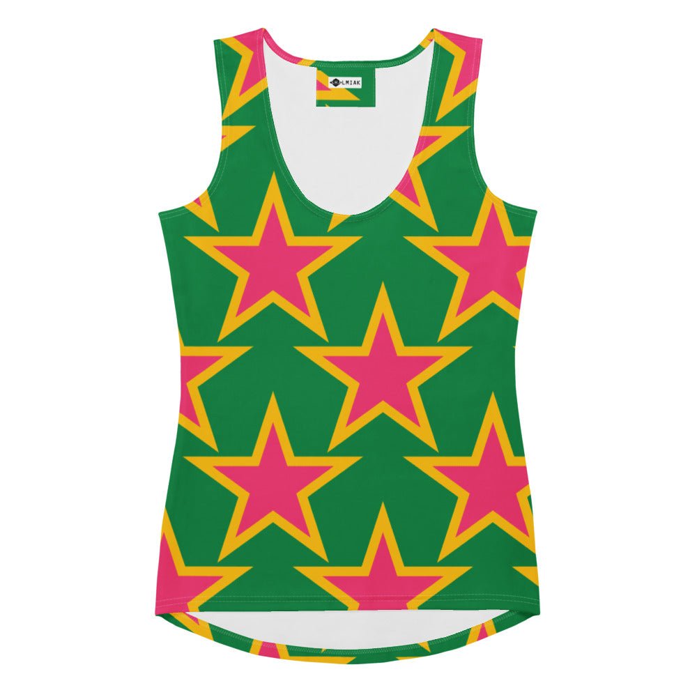 Tank top - ELLIE STAR green - Classic stars print