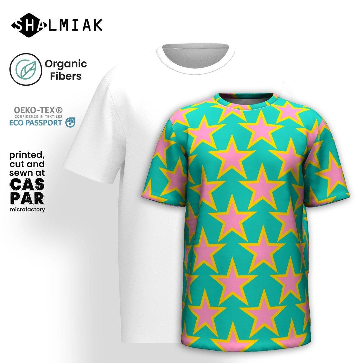 Organic cotton t-shirt - ELLIE STAR mint - Classic stars print
