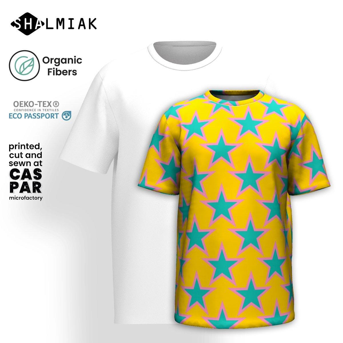 Organic cotton t-shirt - ELLIE STAR yellow - Classic stars print