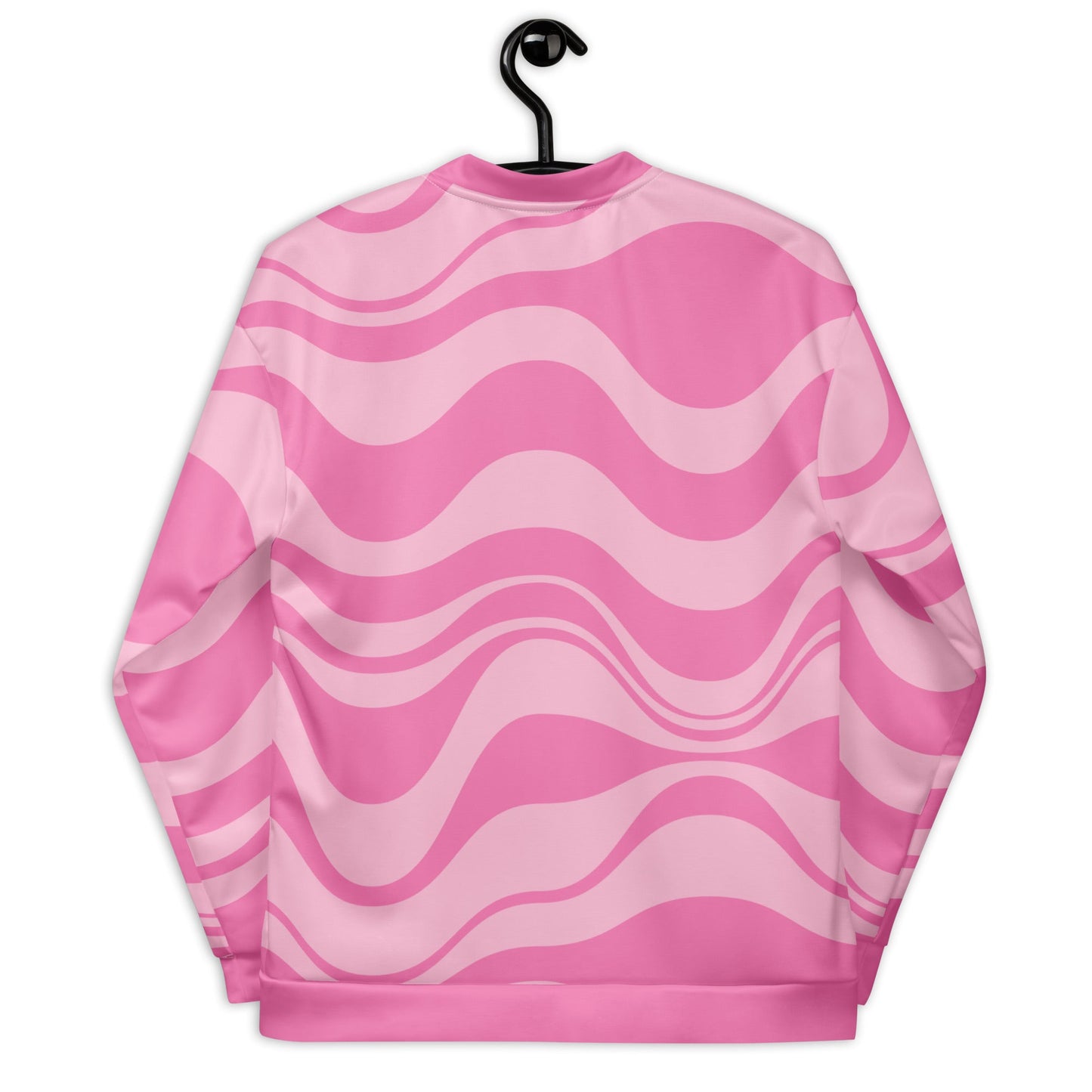 Bomber jacket - ENERGY WAVES pink - Wavy stripe print