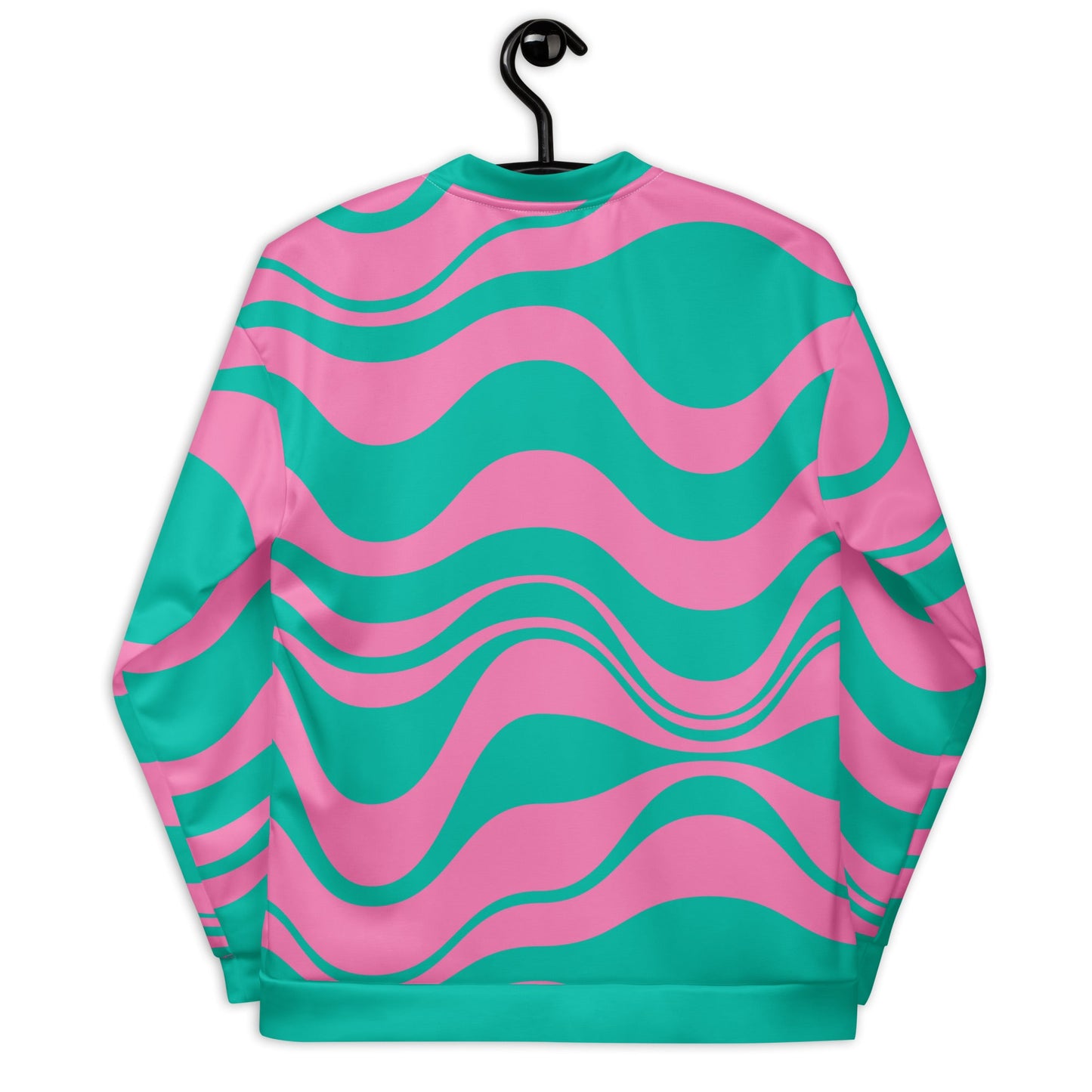 Bomber jacket - ENERGY WAVES pink mint - Wavy stripe print