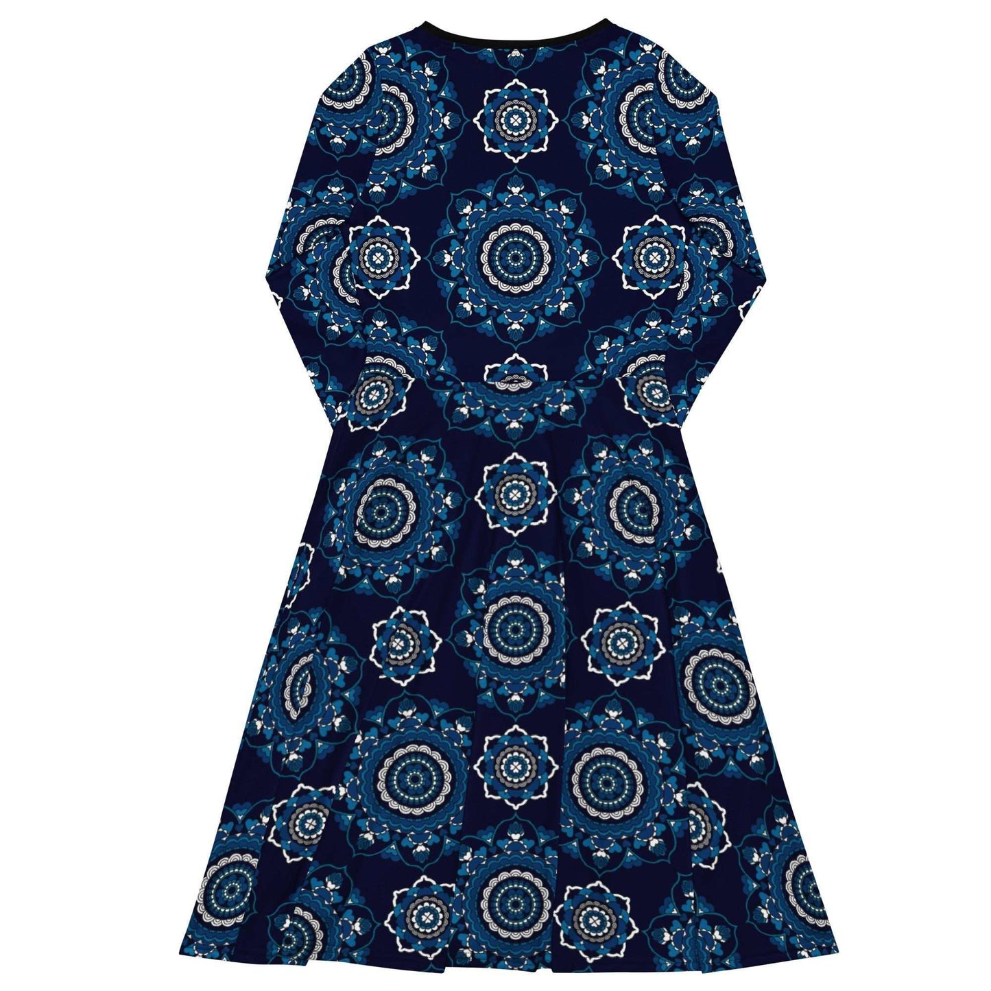 Midi dress - FOREVERMORE blue - Romantic flower and heart print
