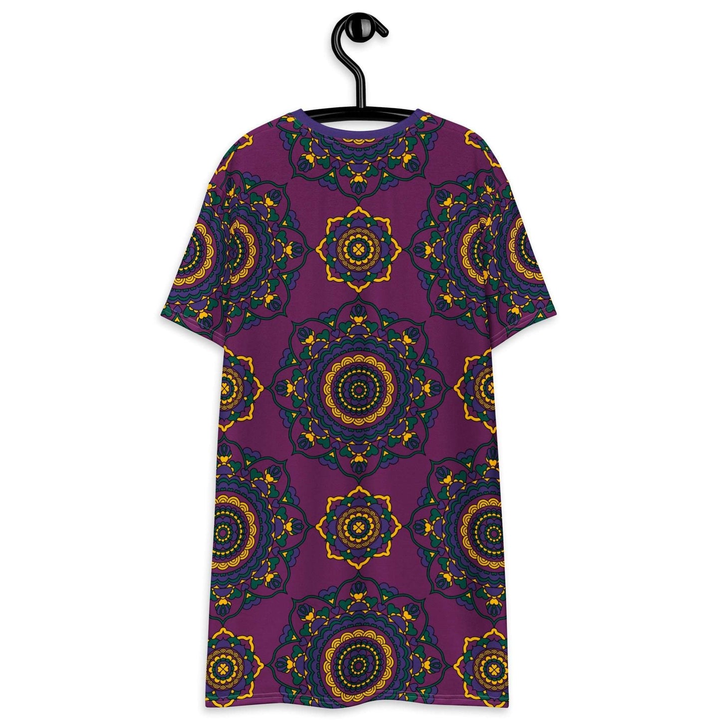T-shirt dress - FOREVERMORE plum - Romantic flower and heart print