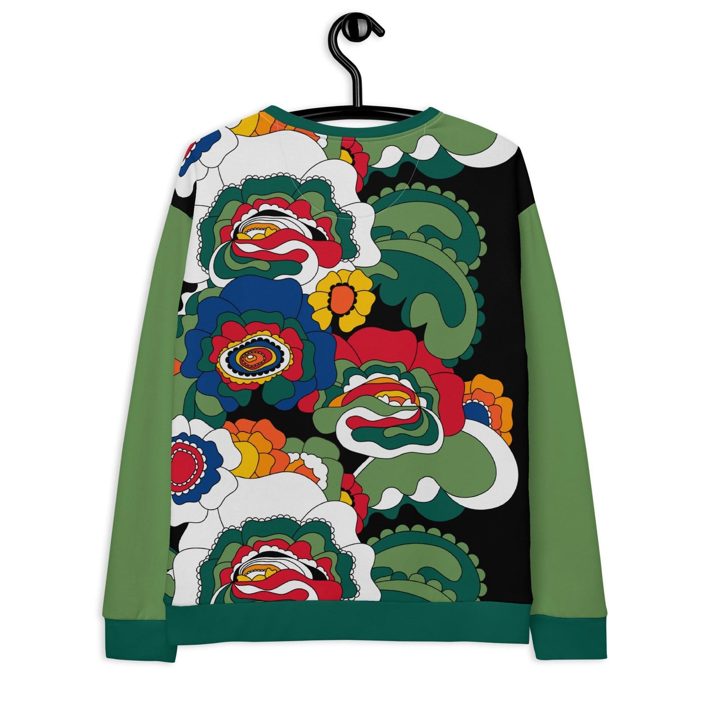 Sweatshirt - GROOVY KURBITS black - Folk floral print