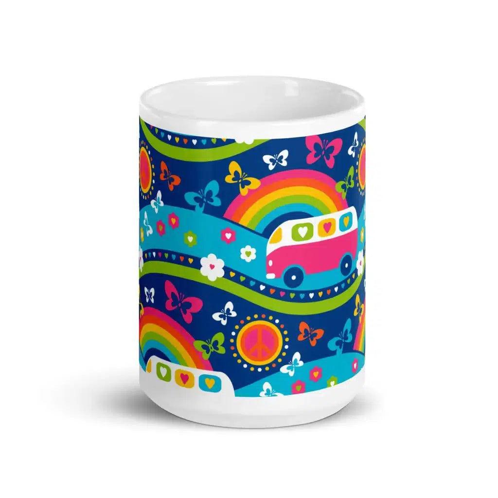 Mug - HIPPIE DAY pastel - Colorful hippie print