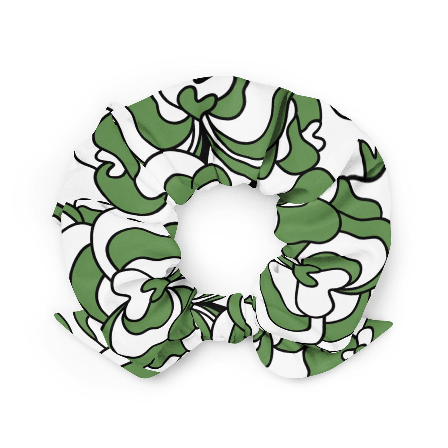 Scrunchie - JUBILEE simply green - Groovy bloom print