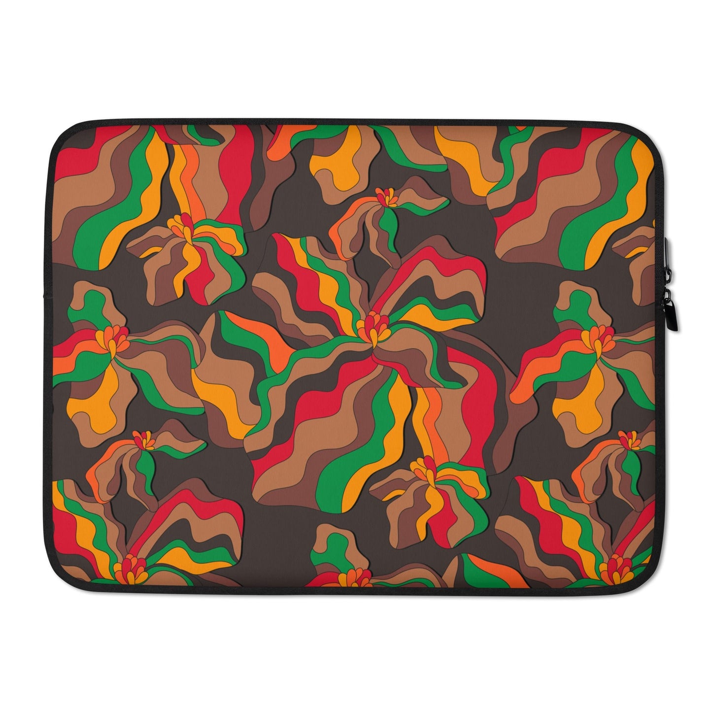 Laptop sleeve - SASSY IRIS retro - Bold iris flower print 15″