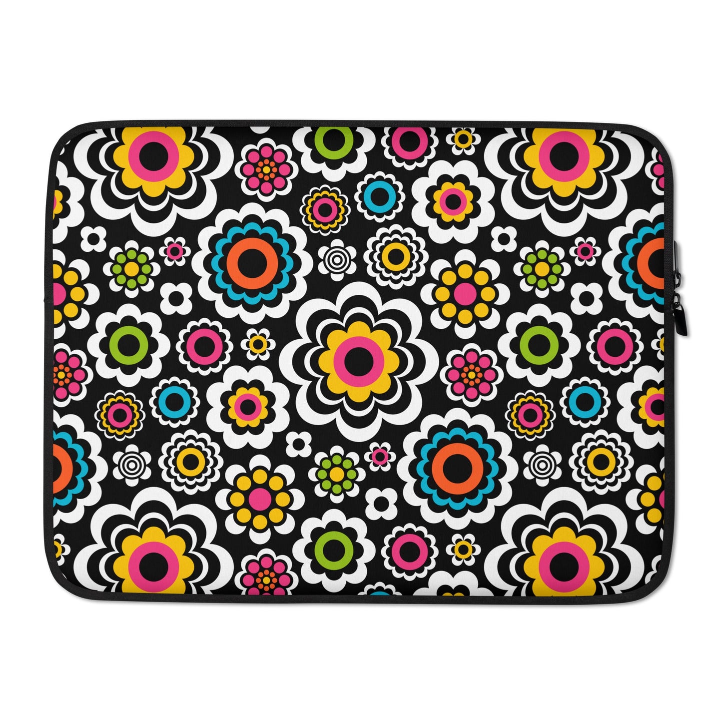 Laptop sleeve - SUGAR BLOOM - Playful candy flowers print 15″