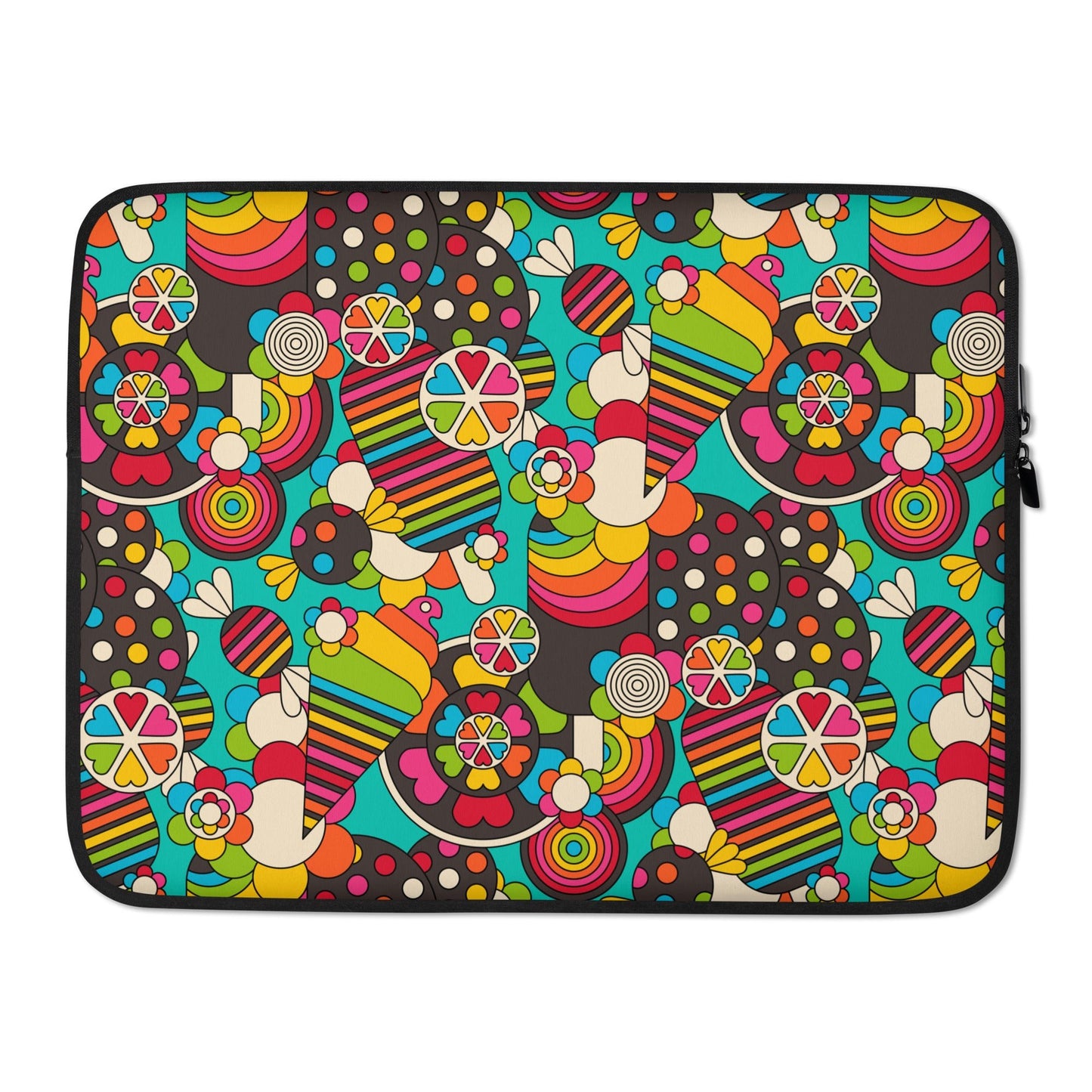 Laptop sleeve - SWEET FREAK mint - Playful sweet treats print 15″