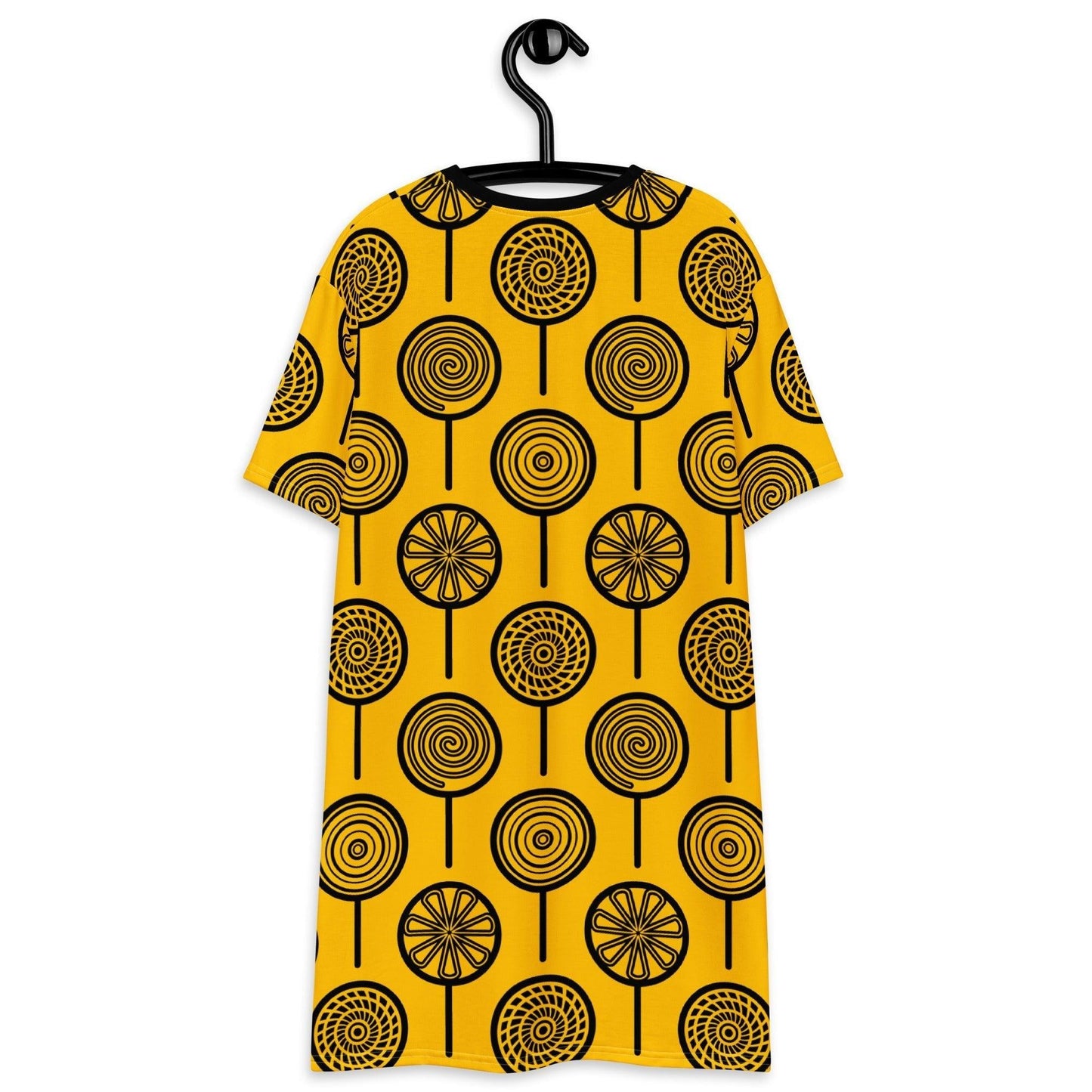 T-shirt dress - LOLLY yellow - Retro lollipop print