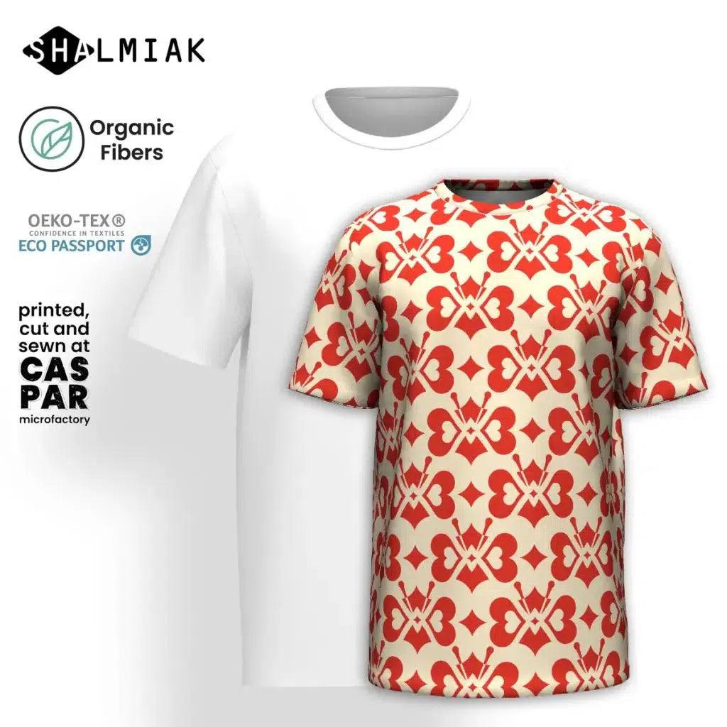 Organic cotton t-shirt - LOVE BUTTERFLY redlight - Graphic butterfly print
