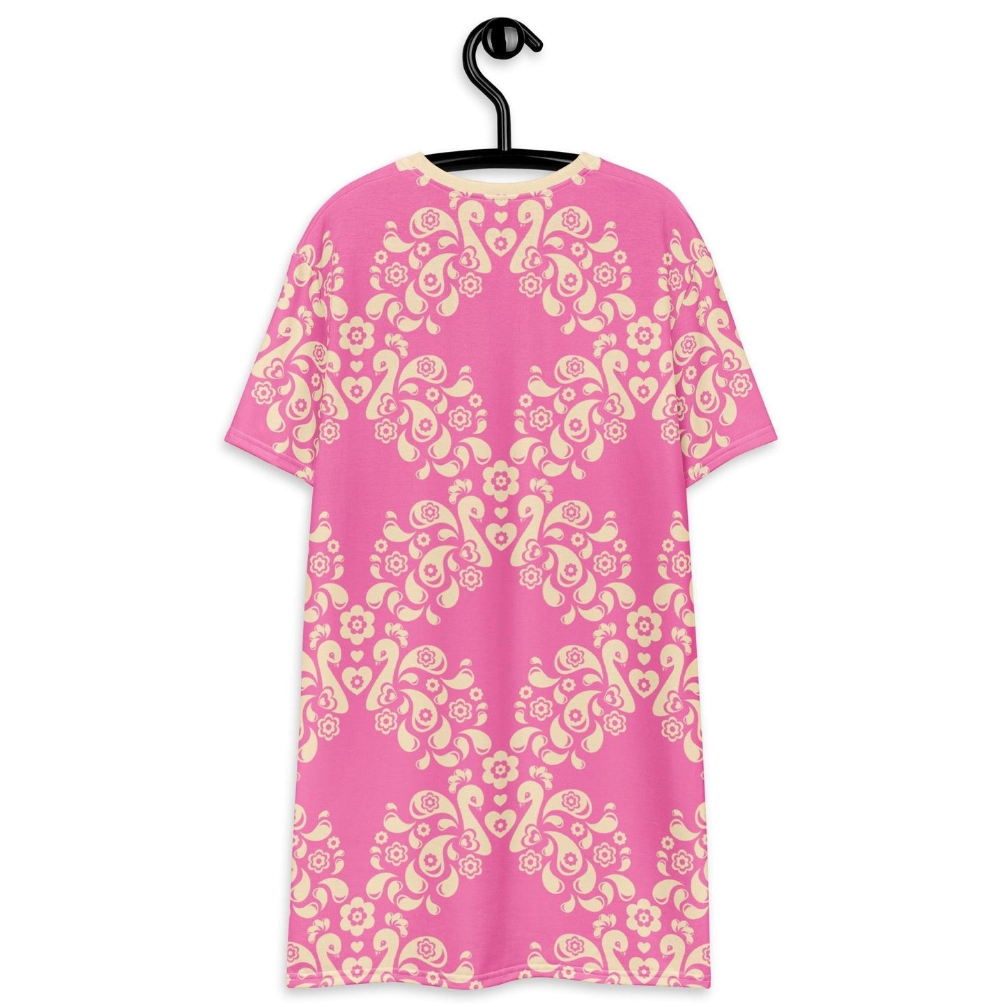 T-shirt dress - PEACOCK LOVE pink - Glorious peacock print