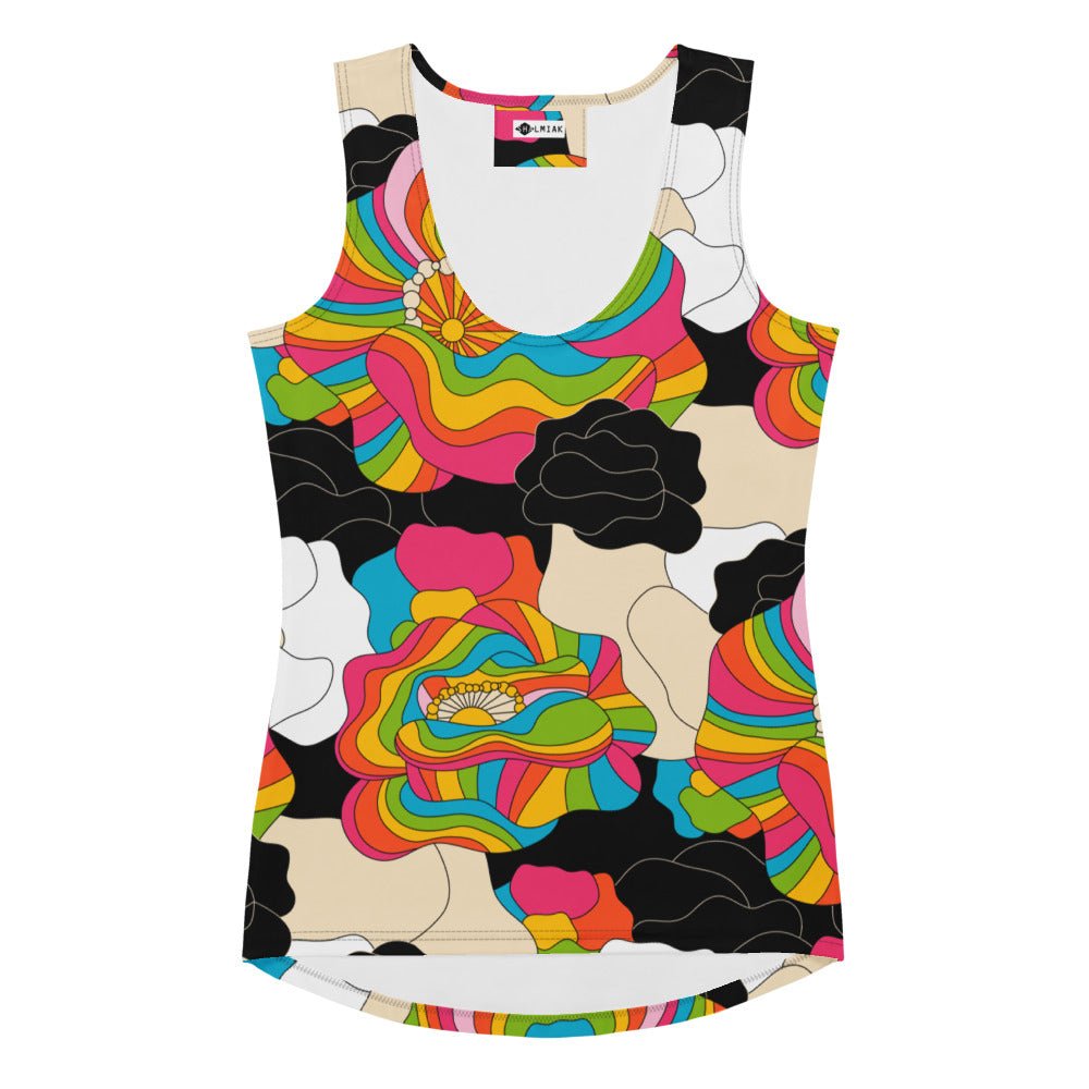 Tank top - RAINBOW POPPY - Bold rainbow poppies print