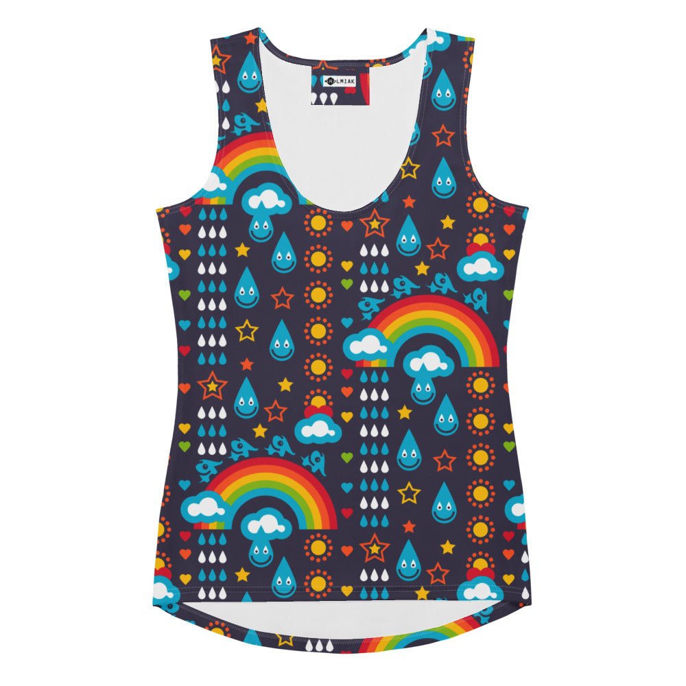 Tank top - RAINBOWPHANT blue - Rainbows and elephants print