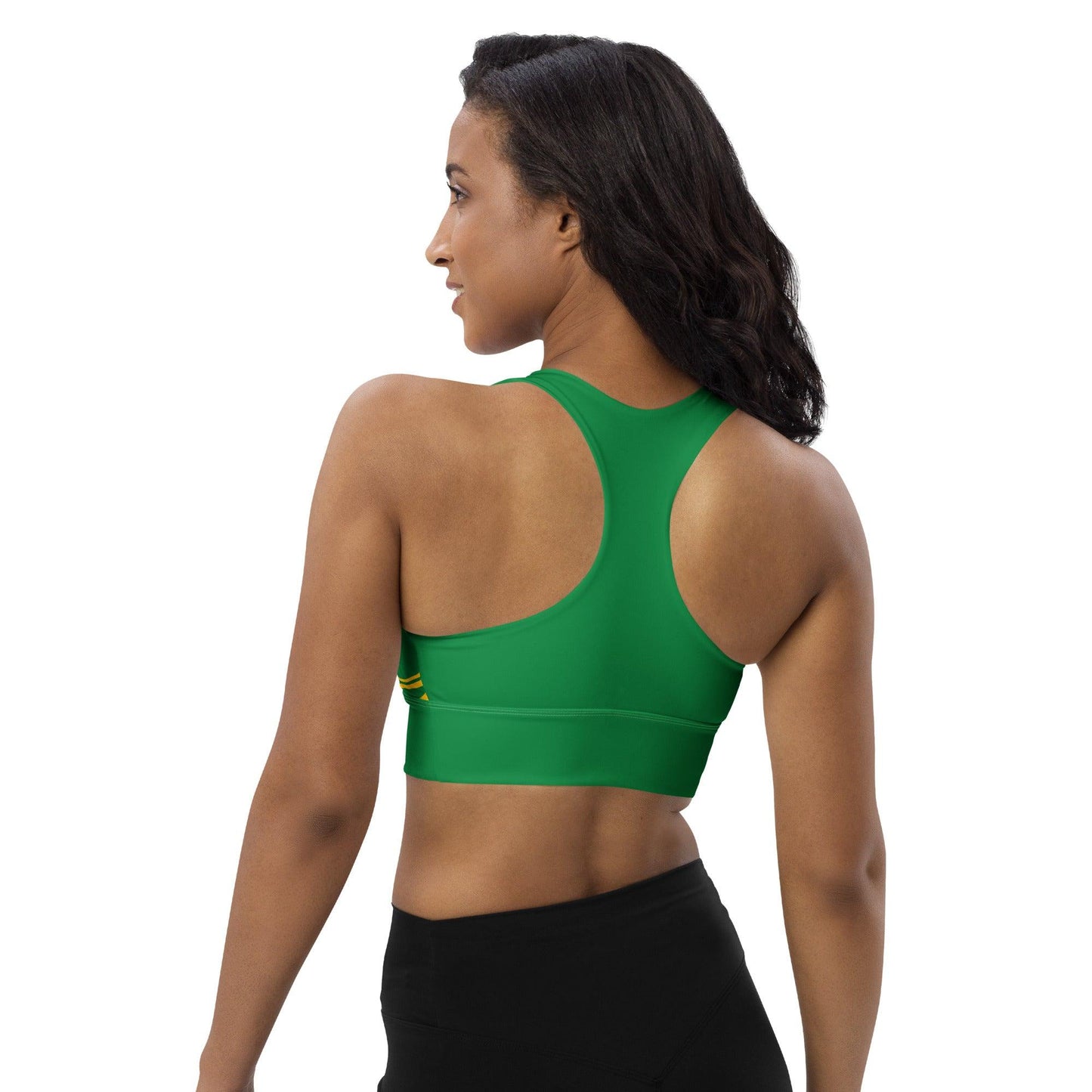 Sports bra - ENERGY WAVES yellow green - Wavy stripe print