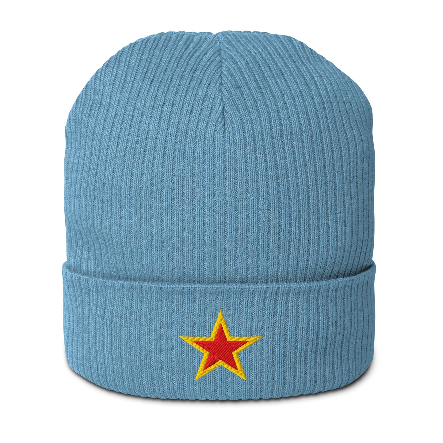 Beanie - STAR red yellow Light Avio Blue