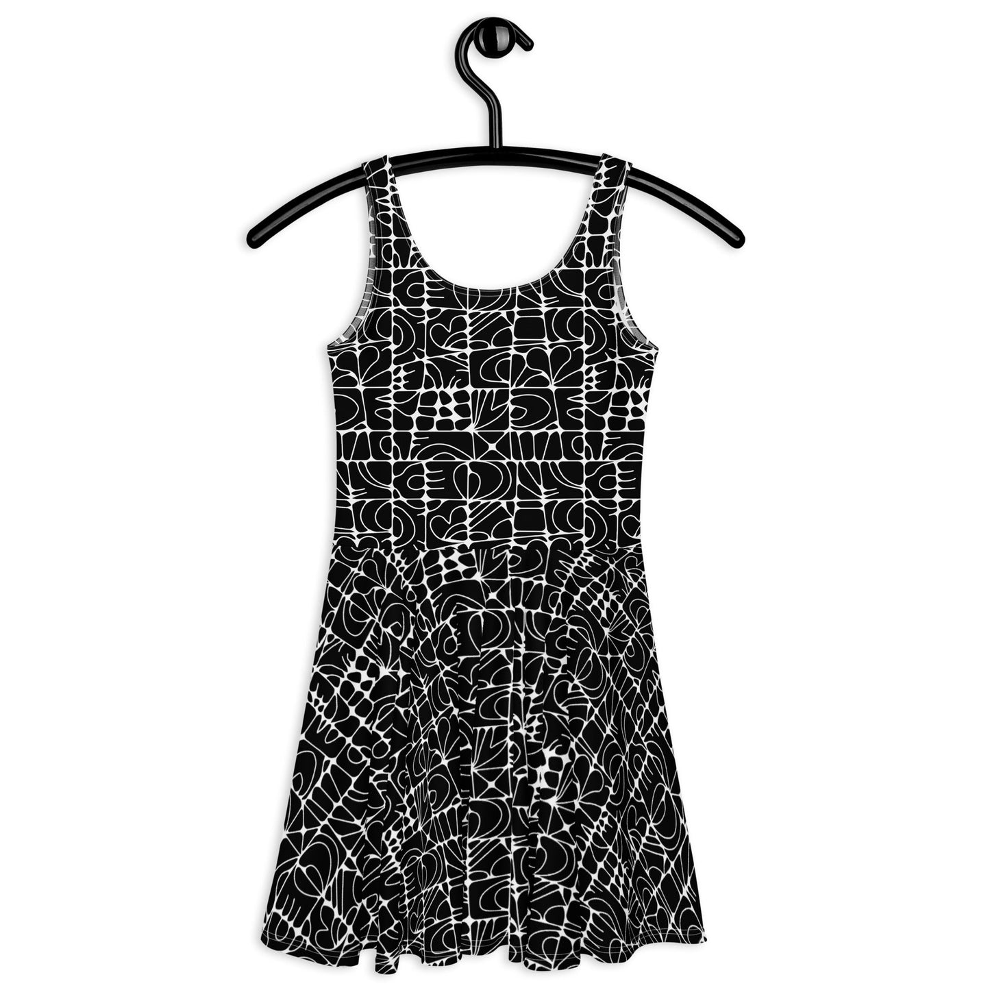Skater dress - STONE SPIRIT bw - Graphic stone shapes print