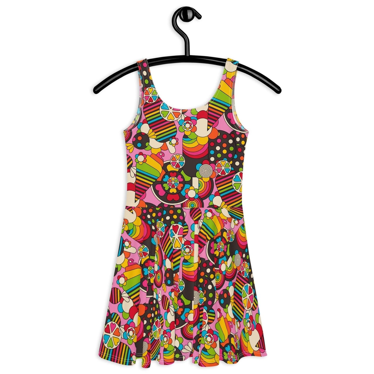 Skater dress - SWEET FREAK pink - Playful sweet treats print