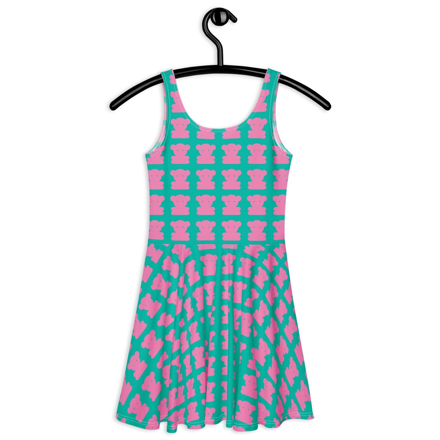 Skater dress - SWEET TEDDY pink mint - Cute teddy bear print