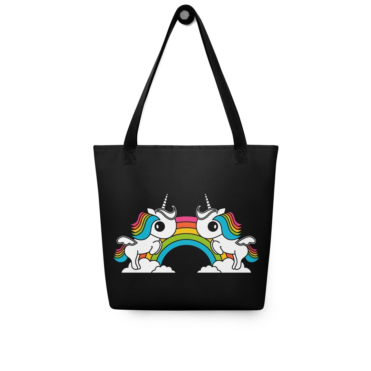 Tote bag - UNIQUE black - Unicorns and rainbows print Default Title