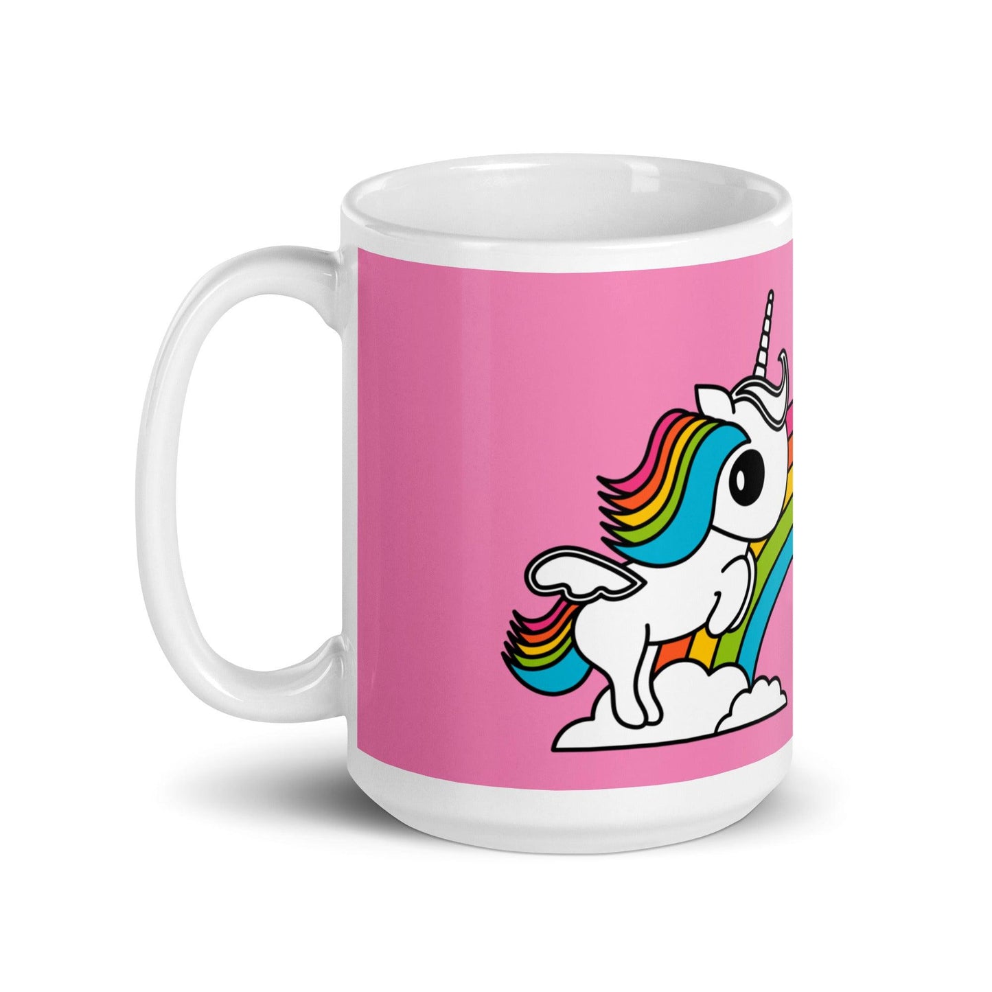Mug - UNIQUE pink - Unicorns and rainbows print