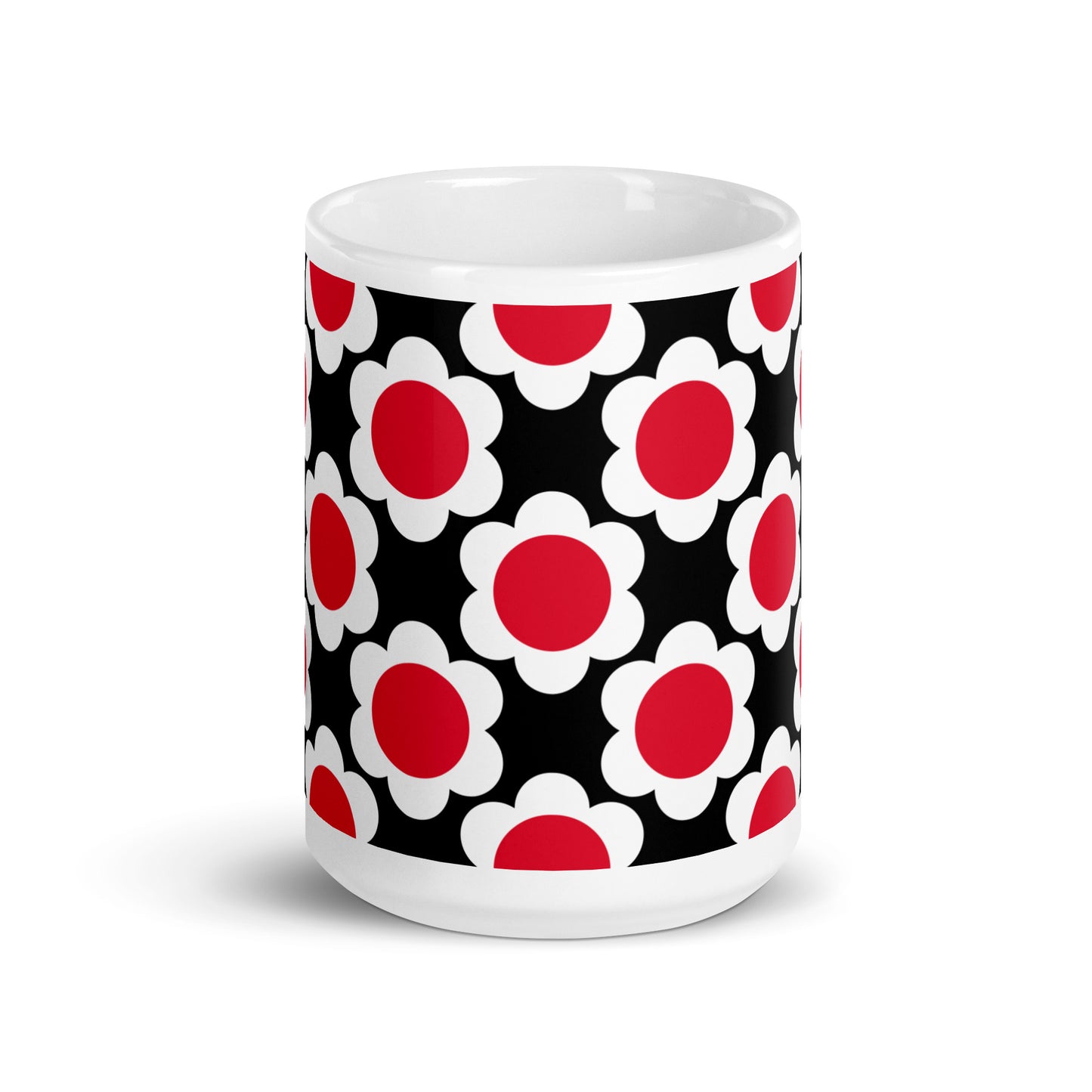 Mug - ELLIE white red black - Classic floral print