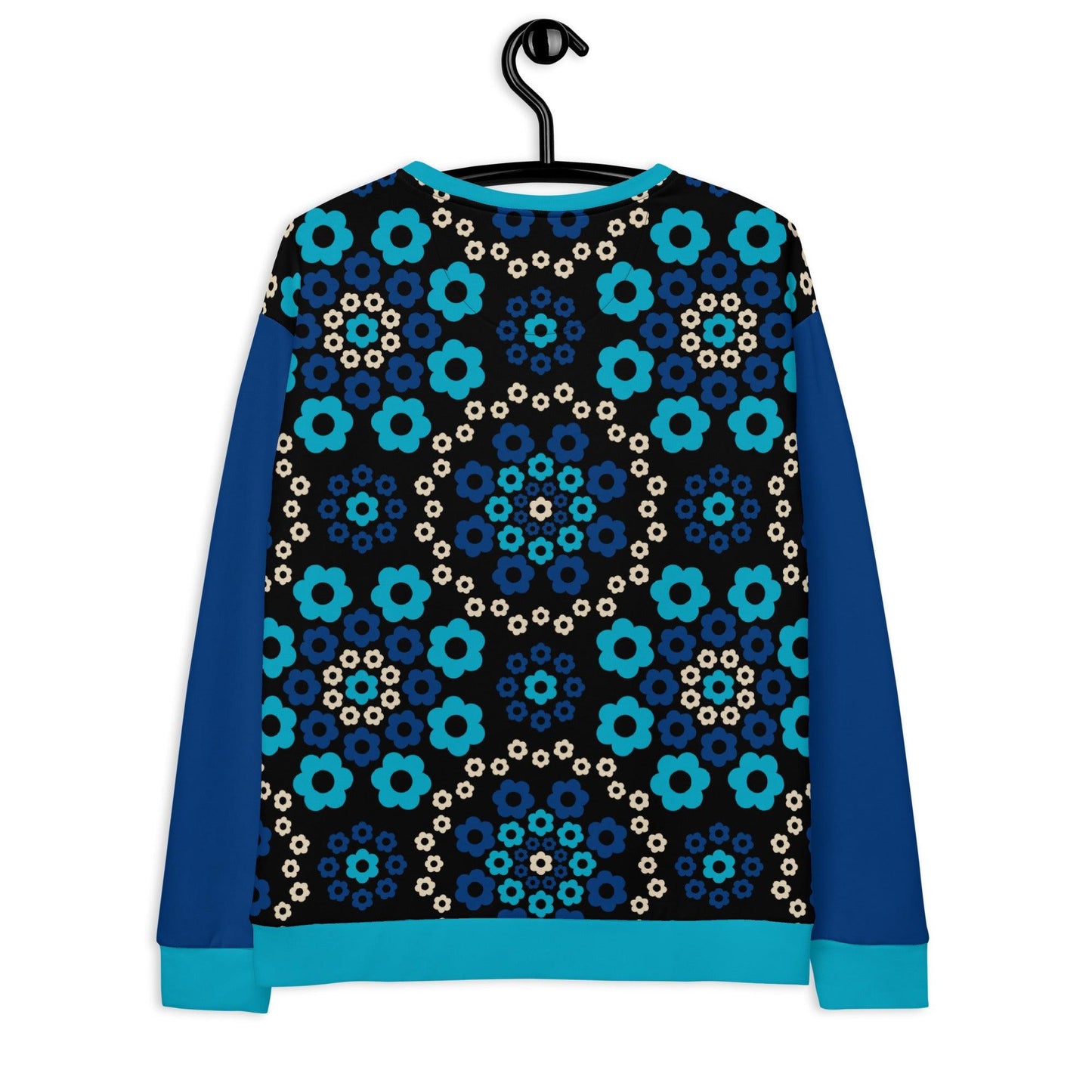 Sweatshirt - YESTERDAY blue - Graphic retro floral print