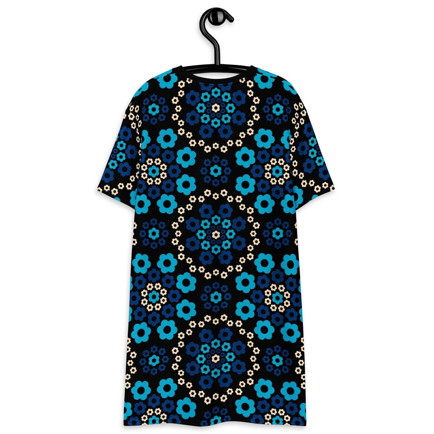T-shirt dress - YESTERDAY blue - Graphic retro floral print