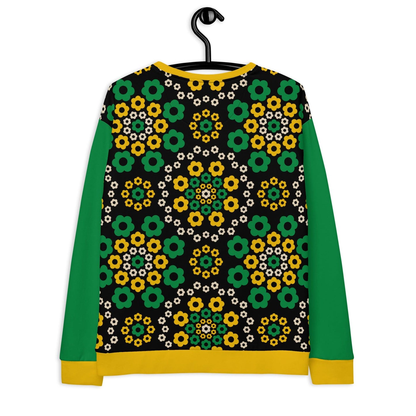 Sweatshirt - YESTERDAY yellow green - Graphic retro floral print
