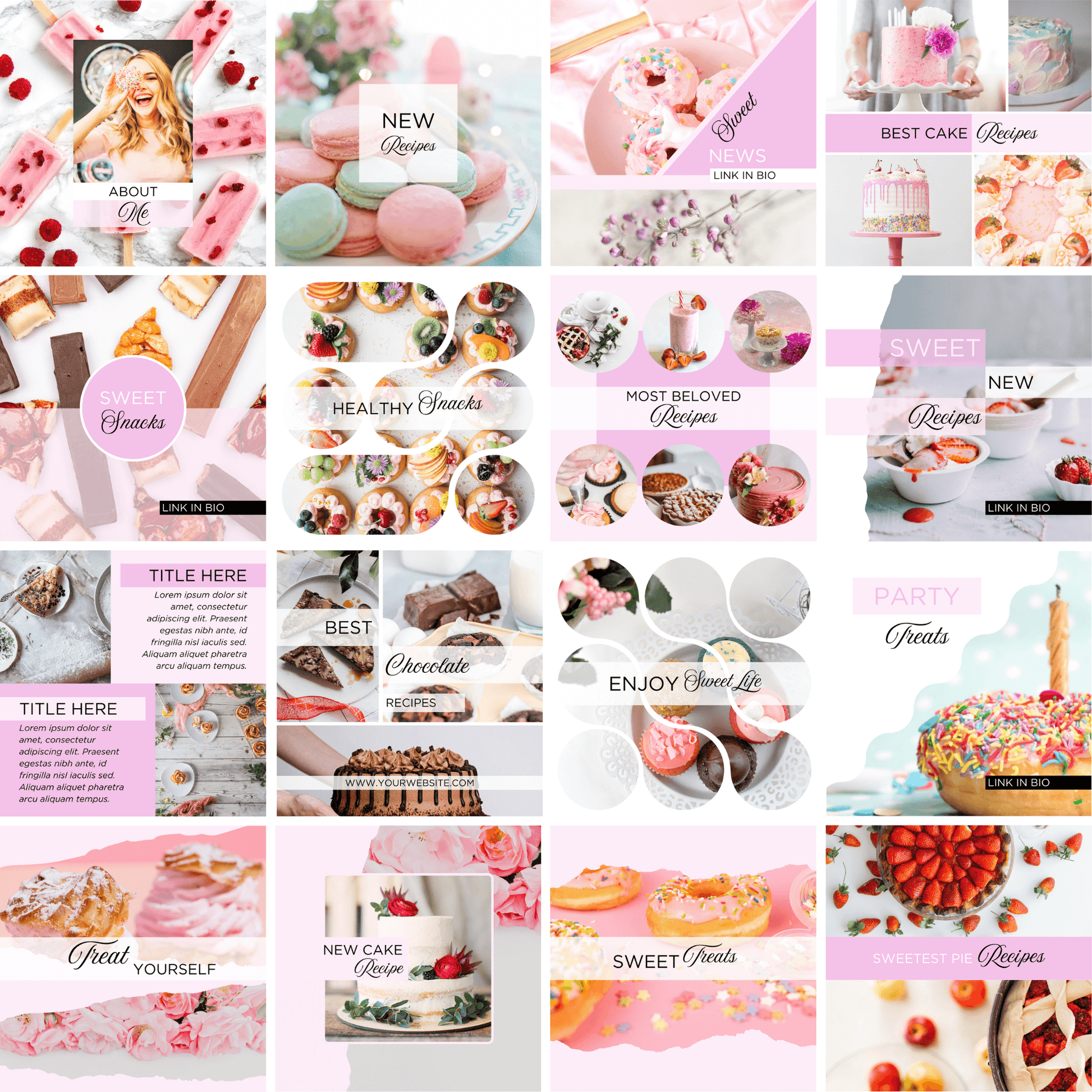 Canva Templates - Instagram Post Pink (food theme) | SHALMIAK